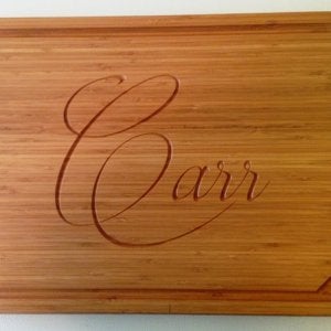 Personalized bamboo cutting board.  Gift for a friend.