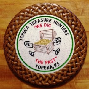 Christmas dinner door prize for my metal detecting club.  Frame is aspen, plaque is white corian, hand painted.